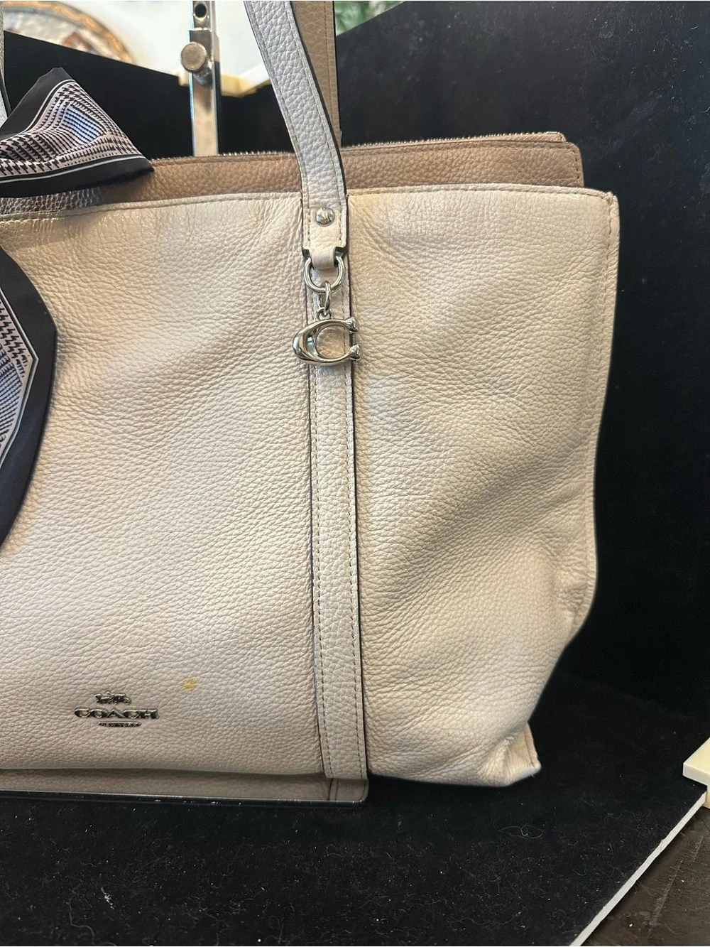 Coach  #223 “May “Tote BagCream Pebbled Leather Tote